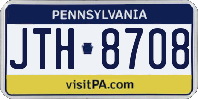PA license plate JTH8708