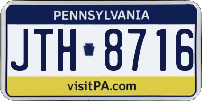 PA license plate JTH8716