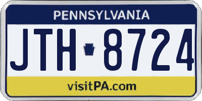 PA license plate JTH8724