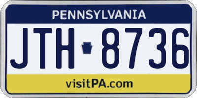 PA license plate JTH8736