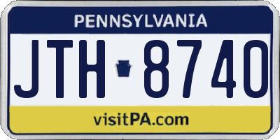 PA license plate JTH8740