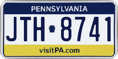 PA license plate JTH8741