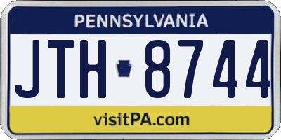 PA license plate JTH8744