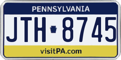 PA license plate JTH8745