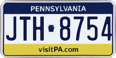 PA license plate JTH8754