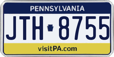 PA license plate JTH8755