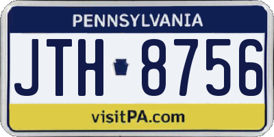 PA license plate JTH8756