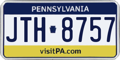PA license plate JTH8757