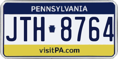 PA license plate JTH8764