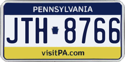 PA license plate JTH8766