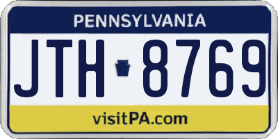PA license plate JTH8769