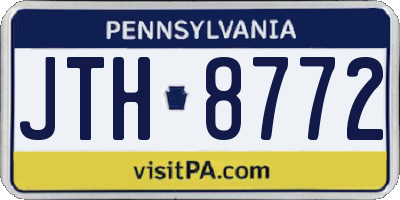 PA license plate JTH8772