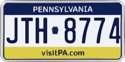 PA license plate JTH8774