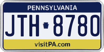 PA license plate JTH8780