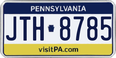 PA license plate JTH8785