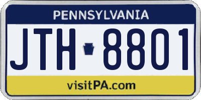 PA license plate JTH8801