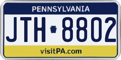 PA license plate JTH8802