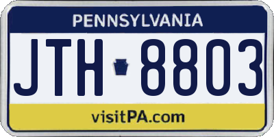 PA license plate JTH8803