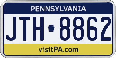 PA license plate JTH8862