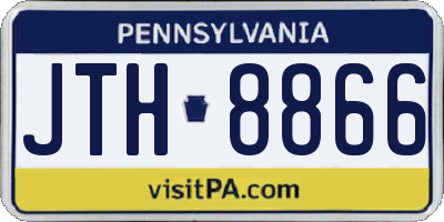 PA license plate JTH8866