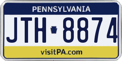 PA license plate JTH8874