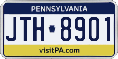 PA license plate JTH8901