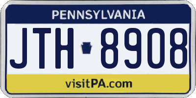 PA license plate JTH8908