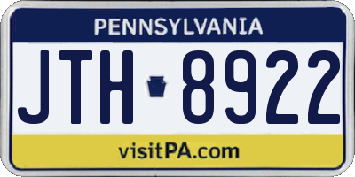PA license plate JTH8922