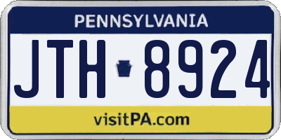 PA license plate JTH8924