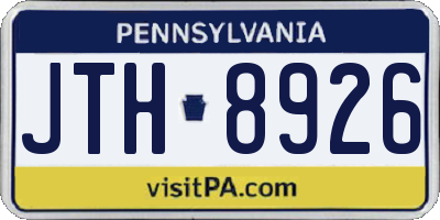 PA license plate JTH8926