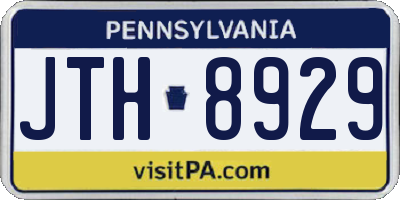 PA license plate JTH8929