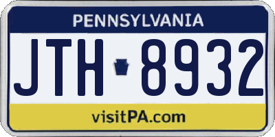 PA license plate JTH8932