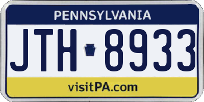 PA license plate JTH8933