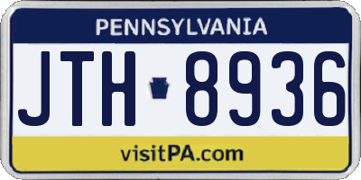 PA license plate JTH8936
