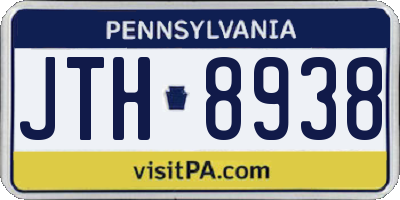 PA license plate JTH8938