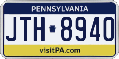 PA license plate JTH8940