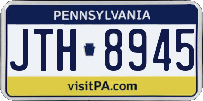 PA license plate JTH8945