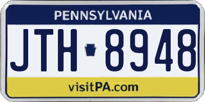 PA license plate JTH8948
