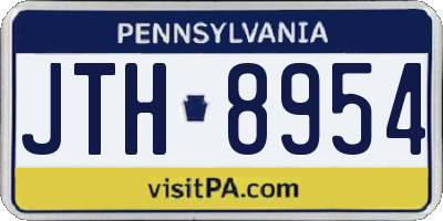 PA license plate JTH8954