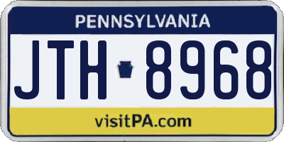 PA license plate JTH8968