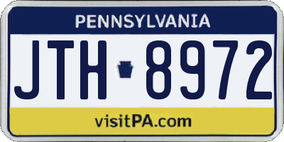 PA license plate JTH8972