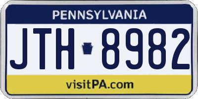 PA license plate JTH8982