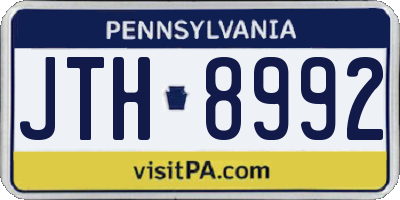 PA license plate JTH8992