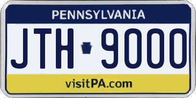 PA license plate JTH9000