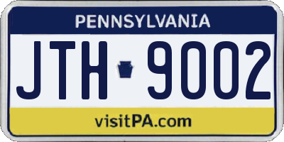 PA license plate JTH9002