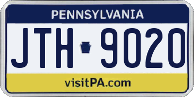 PA license plate JTH9020