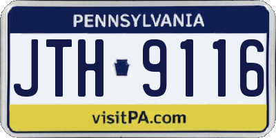 PA license plate JTH9116