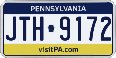 PA license plate JTH9172