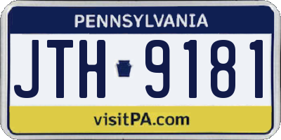 PA license plate JTH9181