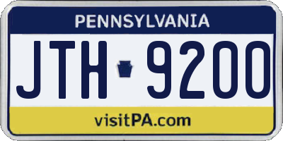 PA license plate JTH9200